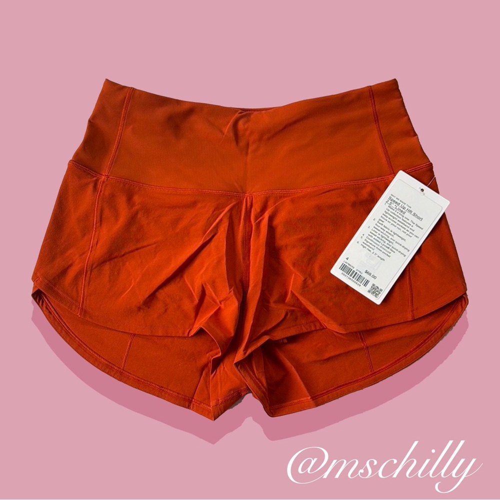 NWT Lululemon Speed Up High Rise Lined Short 2.5" Orange Brown Autumn Rust Sz 4